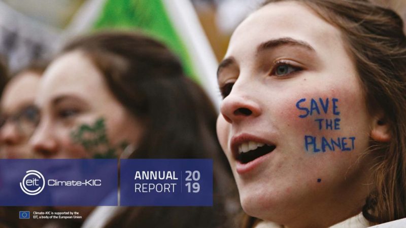 female protesting for climate change
