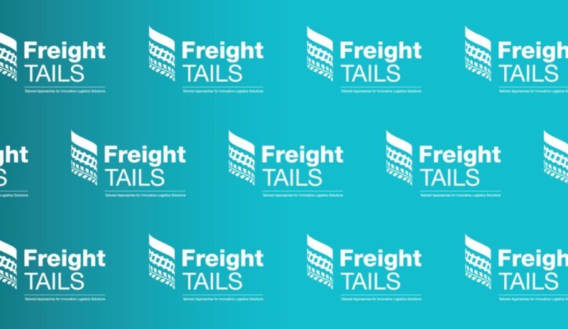 Freight Tails logo on blue