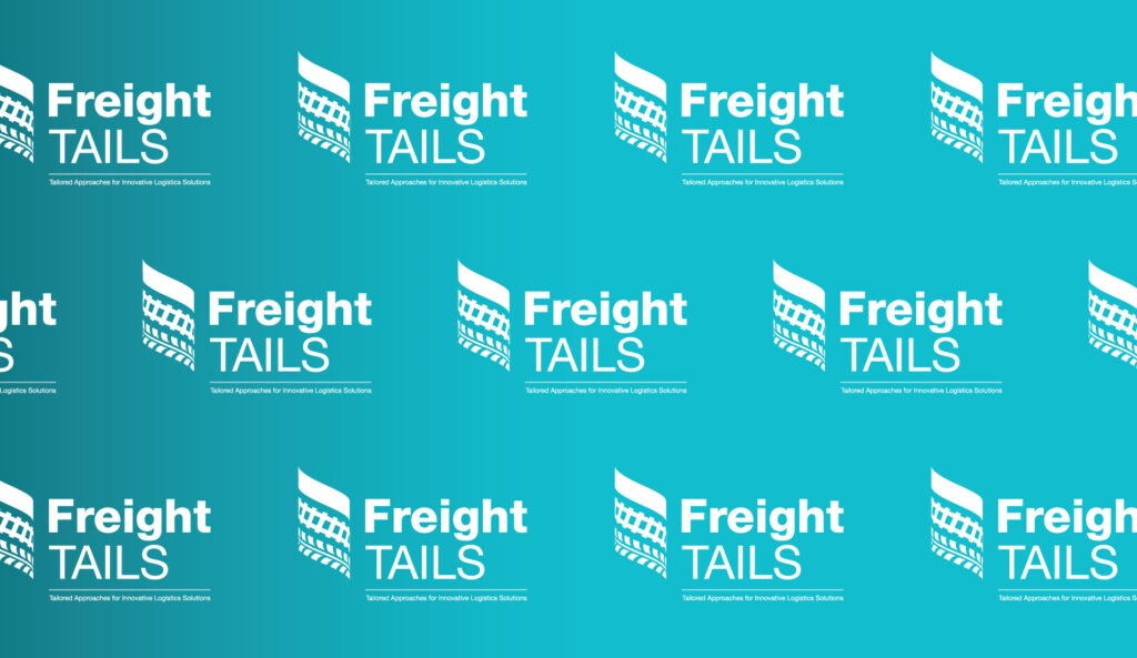 Freight Tails logo on blue